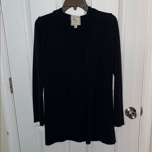Pink Rose Black Hooded Sweater